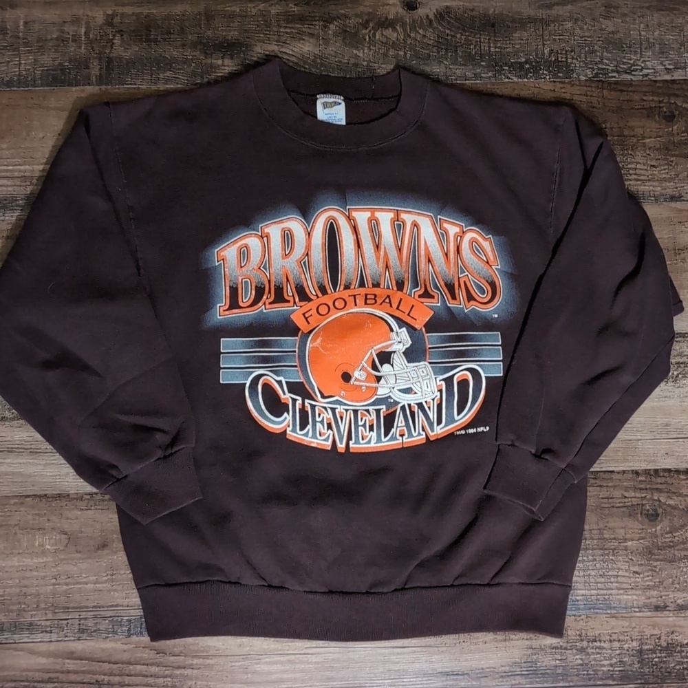 Vintage 1994 Trench Cleveland Browns Sweatshirt Crewneck Graphic Size Large